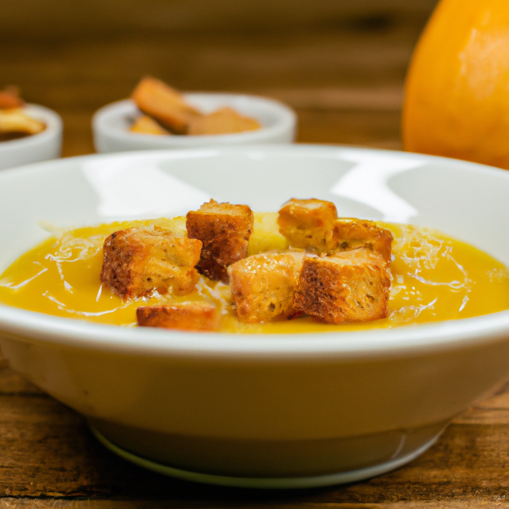 Squash soup with Parmesan croutons